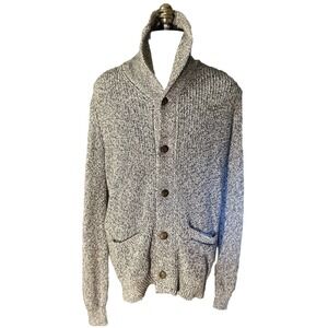 Faherty Marled Cotton Cashmere Cardigan Mens Size XL Shawl Collar Gray NWT